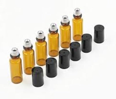 Glass Bottles With Metal Roll-On Inserts and Caps - Essentially You Oils