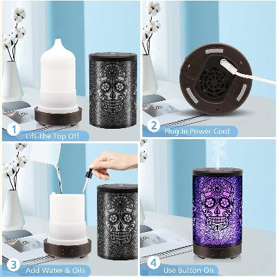 SKULL METAL DIFFUSER - Essentially You Oils - Ottawa Canada