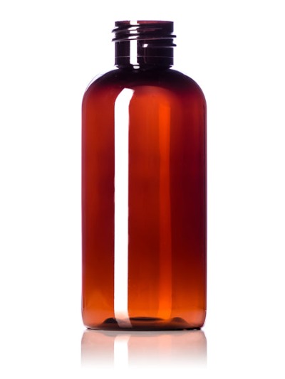 Plastic Amber PET Boston Round Bottles - 120 ml - 4oz - Essentially You Oils - Ottawa Canada
