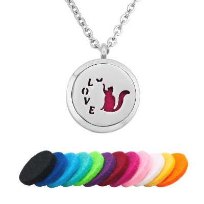 Love Cat Essential Oil Diffuser Necklace - Essentially You Oils