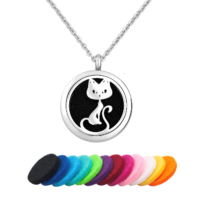 Love Cat Essential Oil Diffuser Necklace - Essentially You Oils